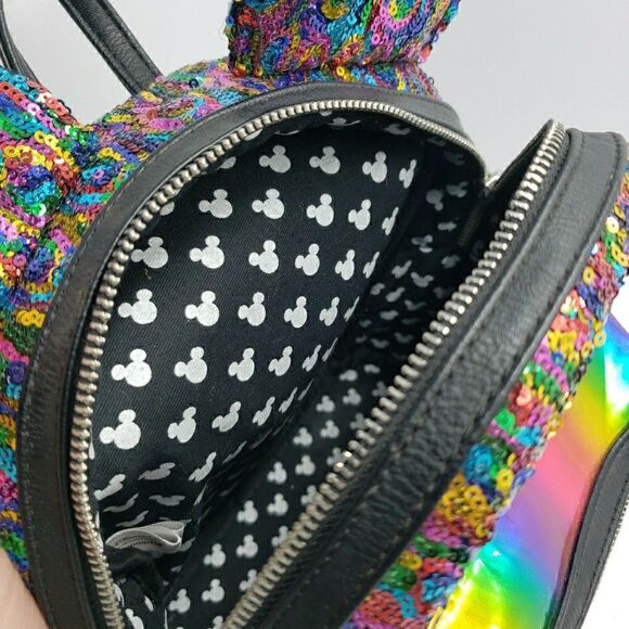 Disney Parks Loungefly Mini Backpack Rainbow Mickey Mouse Sequin main image 6